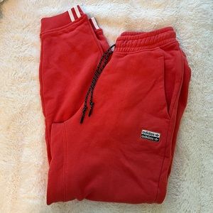 Unique orange Adidas sweatpants size S